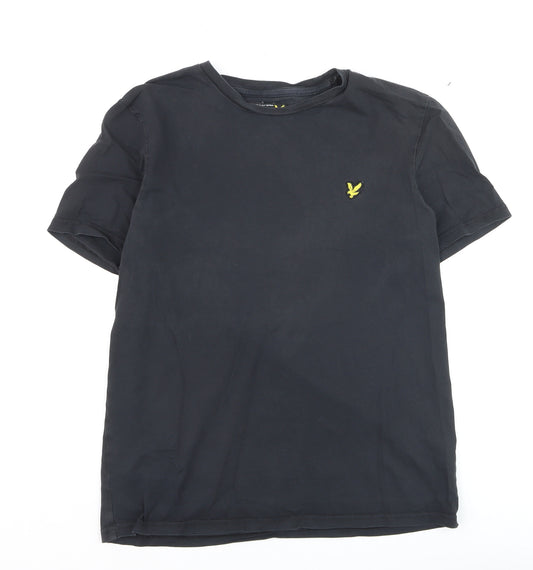 Lyle & Scott Mens Black Cotton Polo Shirt L Short Sleeve Classic Fit