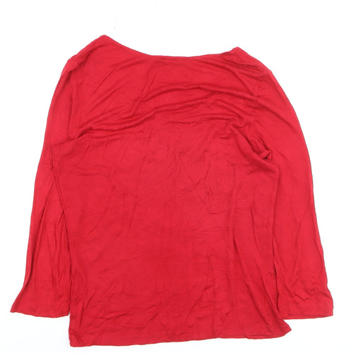 Hobbs Women’s Red 3/4 Sleeve Scoop Neck Stretch Top S