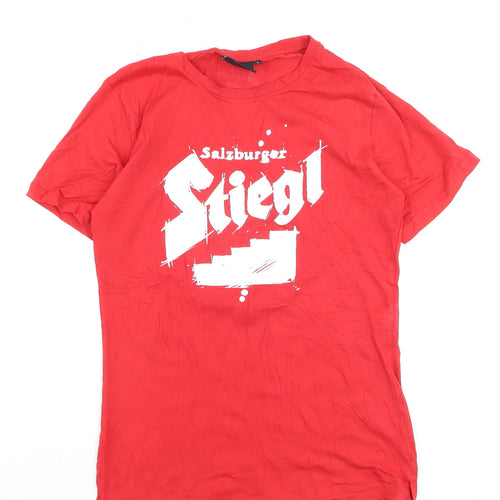 Stiegl Fashion Boys Red Logo Graphic Short Sleeve Cotton T-Shirt Size L