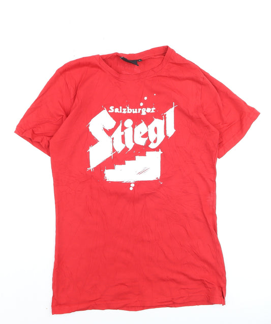 Stiegl Fashion Boys Red Logo Graphic Short Sleeve Cotton T-Shirt Size L