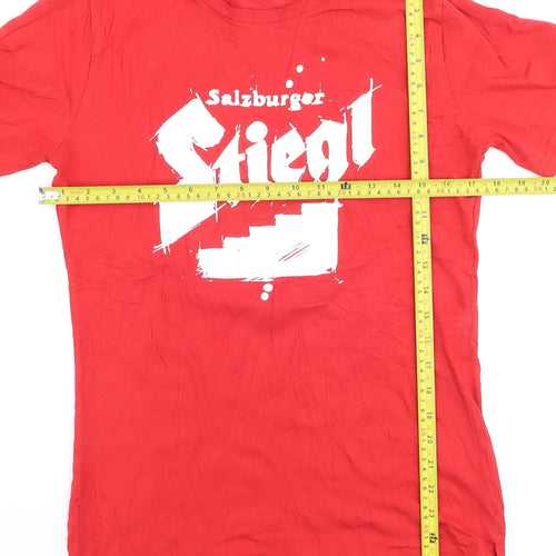 Stiegl Fashion Boys Red Logo Graphic Short Sleeve Cotton T-Shirt Size L