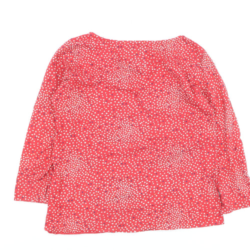 Crew Clothing Women’s Red Geometric Cotton Long Sleeve Blouse Size 8