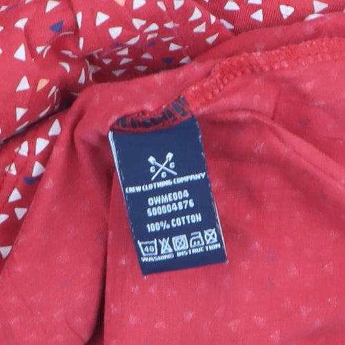 Crew Clothing Women’s Red Geometric Cotton Long Sleeve Blouse Size 8