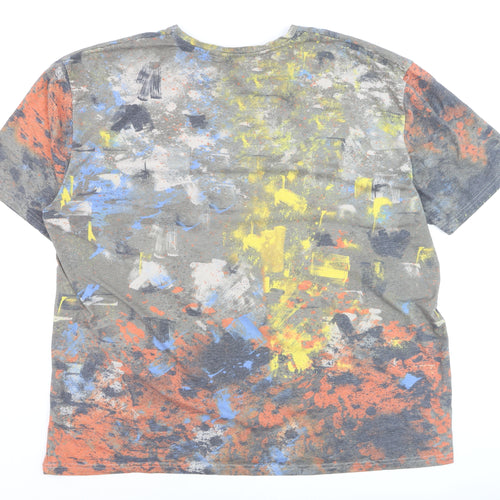 JustHype Men's Multicoloured Graphic Print Crew Neck T-Shirt L