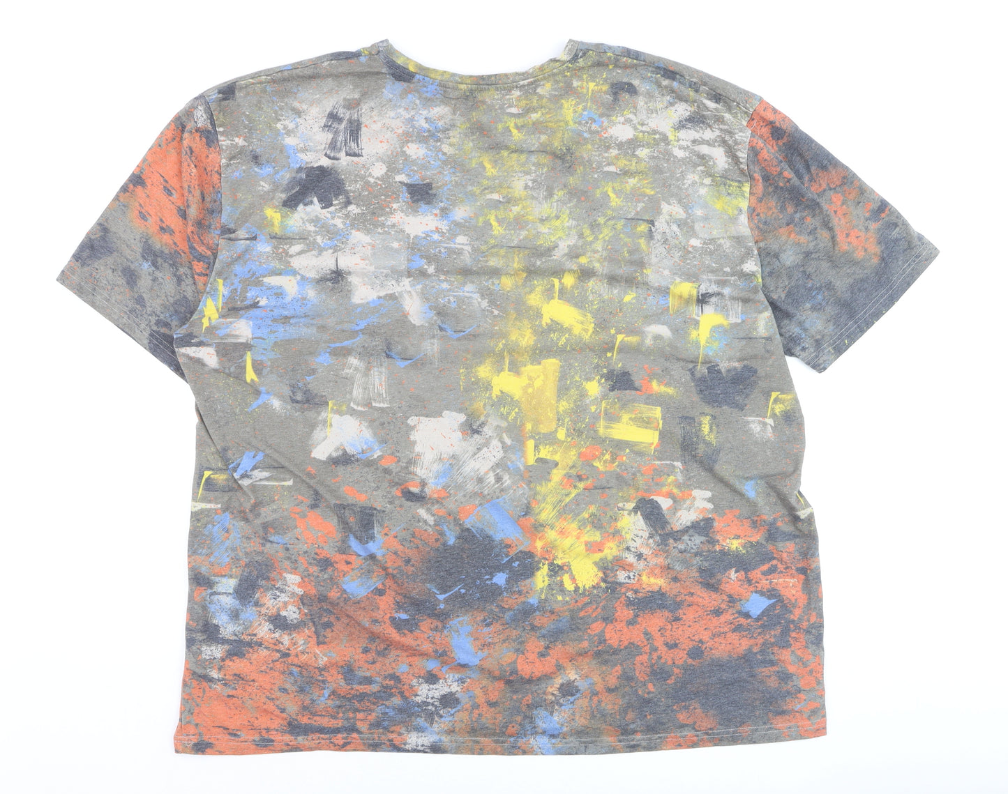 JustHype Men's Multicoloured Graphic Print Crew Neck T-Shirt L