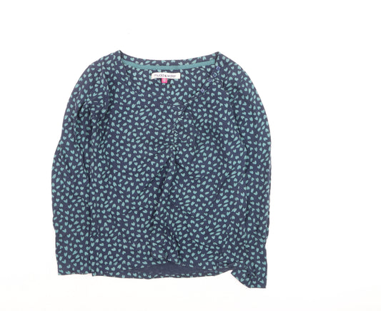 Mudd & Water Women's Blue Cotton Long Sleeve Patterned Blouse Size 10