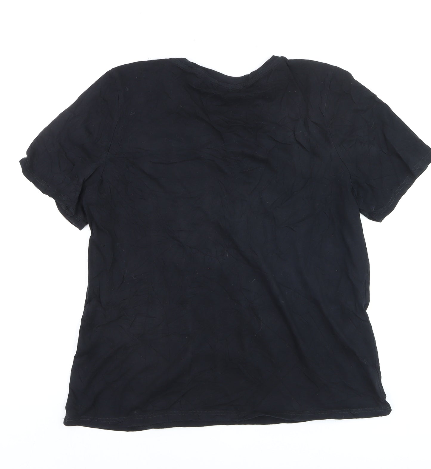 River Island Unisex Black LA Mode Graphic Cotton T-Shirt L