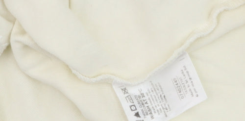 Marks and Spencer Per Una Women’s Ivory Embroidered V-Neck T-Shirt Size 12