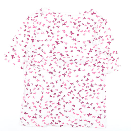 Marks and Spencer Womens Multicoloured Butterfly Cotton T-Shirt Size 14