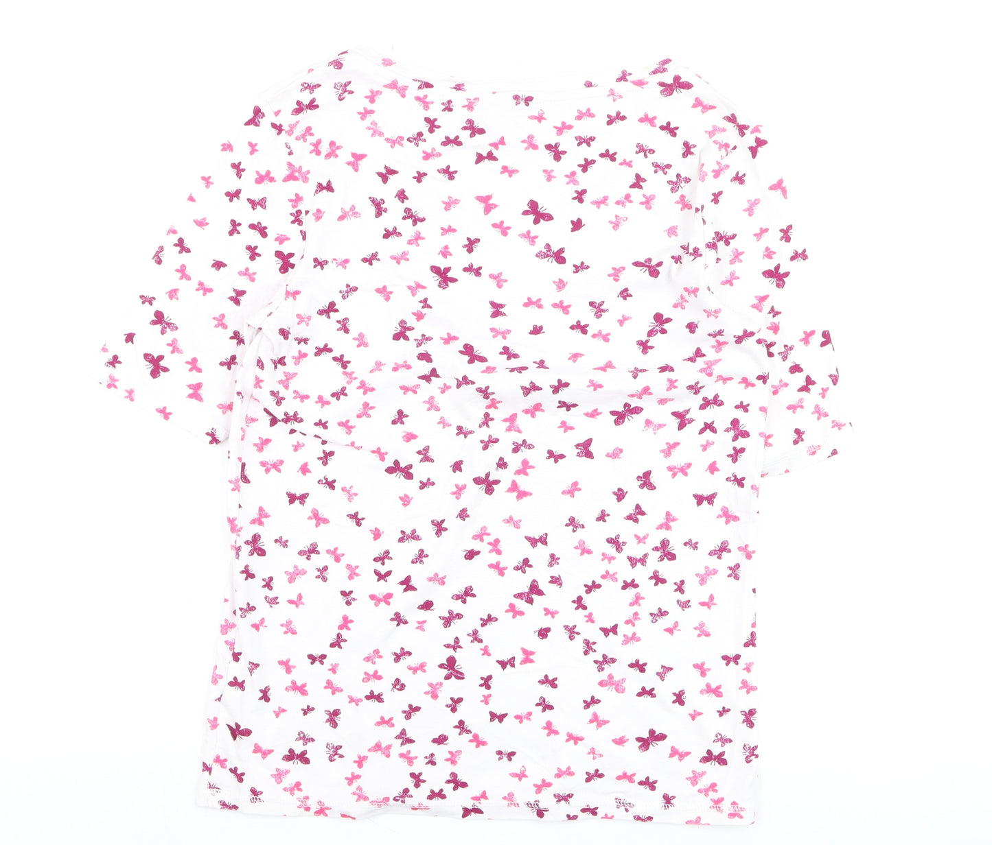 Marks and Spencer Womens Multicoloured Butterfly Cotton T-Shirt Size 14