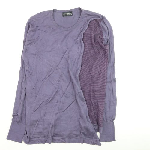 John Smedley Women's Purple Cotton Silk Crew Neck Jumper Size M