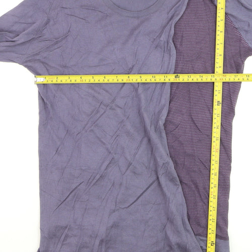 John Smedley Women's Purple Cotton Silk Crew Neck Jumper Size M
