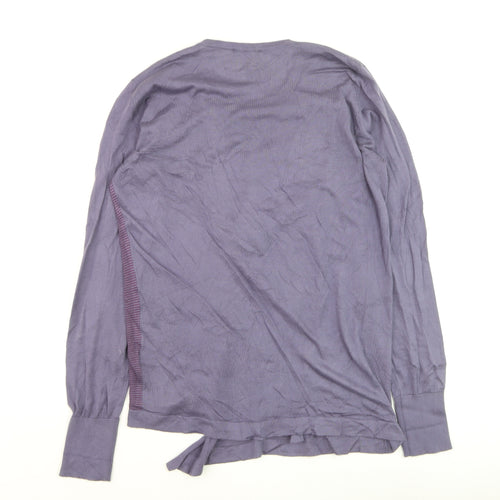 John Smedley Women's Purple Cotton Silk Crew Neck Jumper Size M