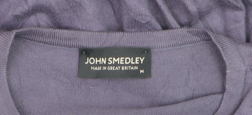 John Smedley Women's Purple Cotton Silk Crew Neck Jumper Size M