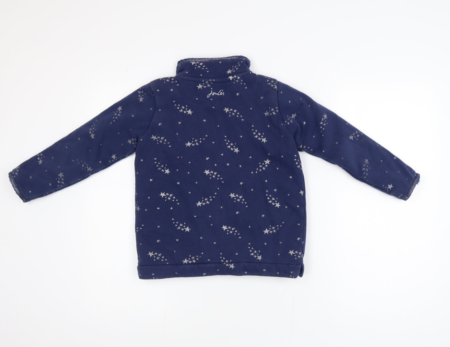 Joules Girls Blue Star Print Fleece 1/4 Zip Activewear Jacket 7-8 Years