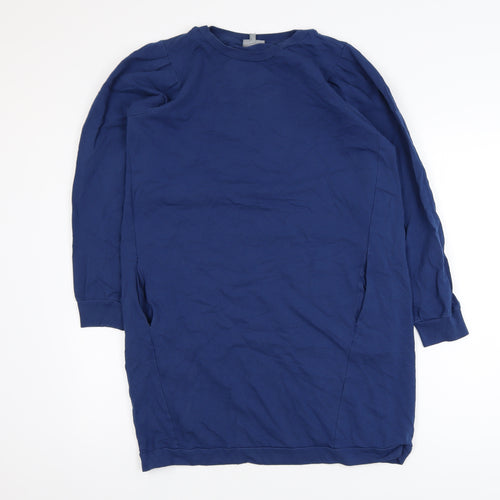 Oliver Bonas Women Blue Tunic Sweatshirt UK 12 Cotton Blend