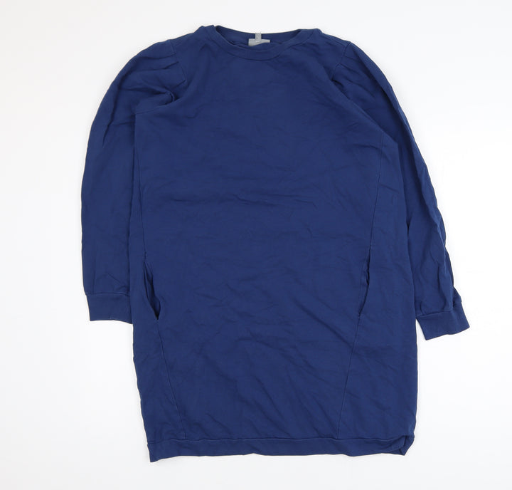 Oliver Bonas Women Blue Tunic Sweatshirt UK 12 Cotton Blend