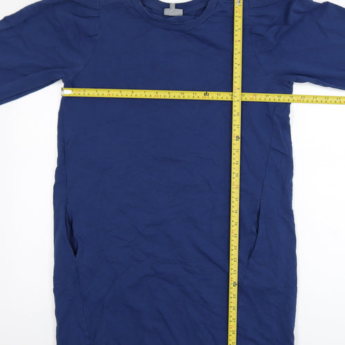 Oliver Bonas Women Blue Tunic Sweatshirt UK 12 Cotton Blend
