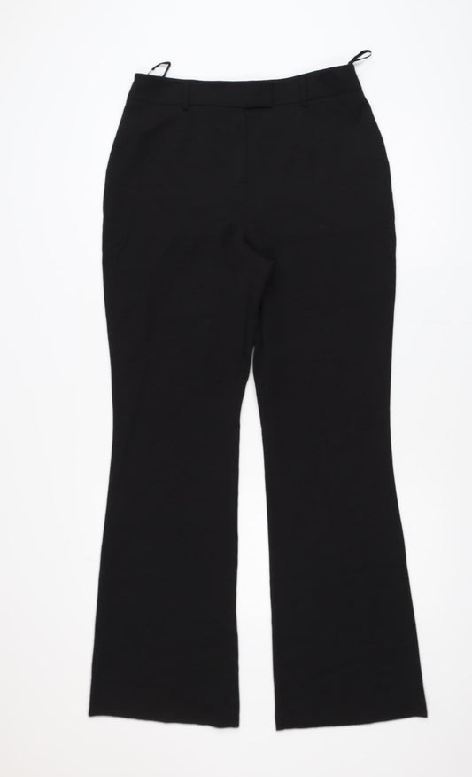 Lipsy Women Black Size 12 Straight Leg Dress Pants Trousers