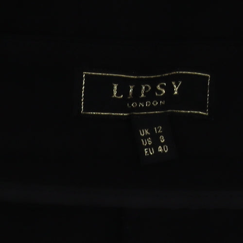 Lipsy Women Black Size 12 Straight Leg Dress Pants Trousers