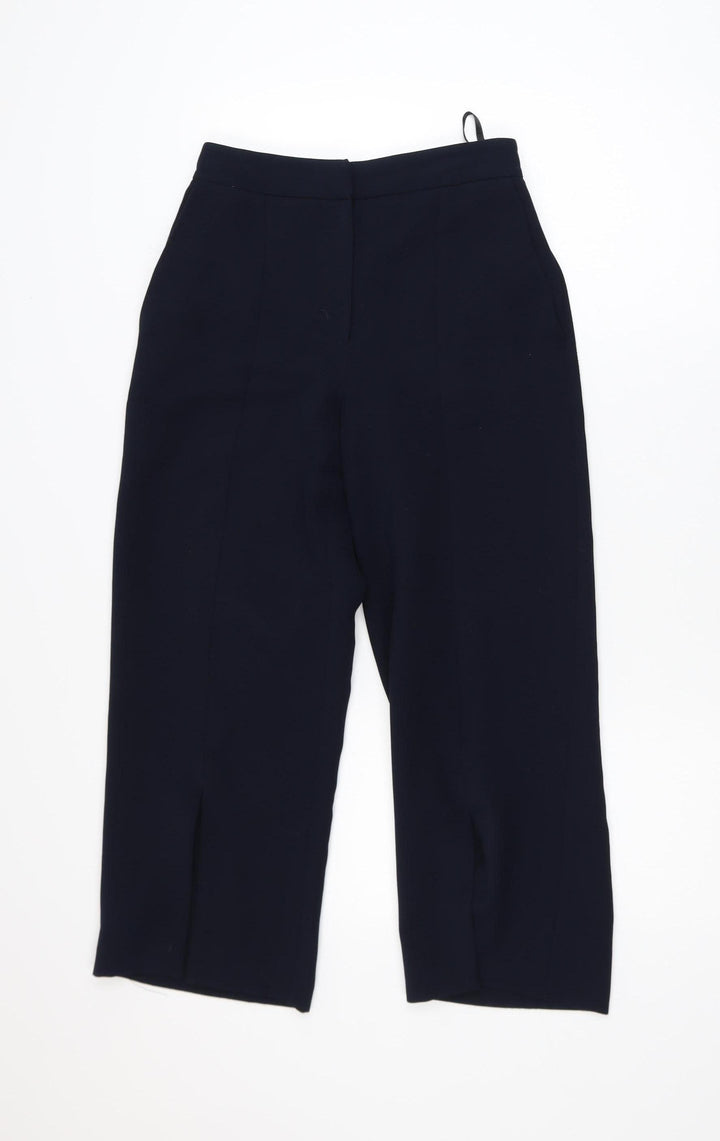 Topshop Women’s Black Cropped Twill Trousers Size 6