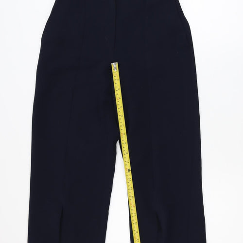 Topshop Women’s Black Cropped Twill Trousers Size 6