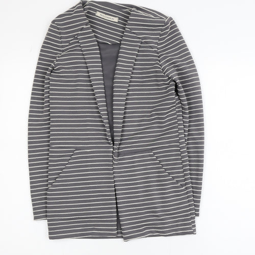Paolo Casalini Women's Grey Striped Slim Fit Blazer XS