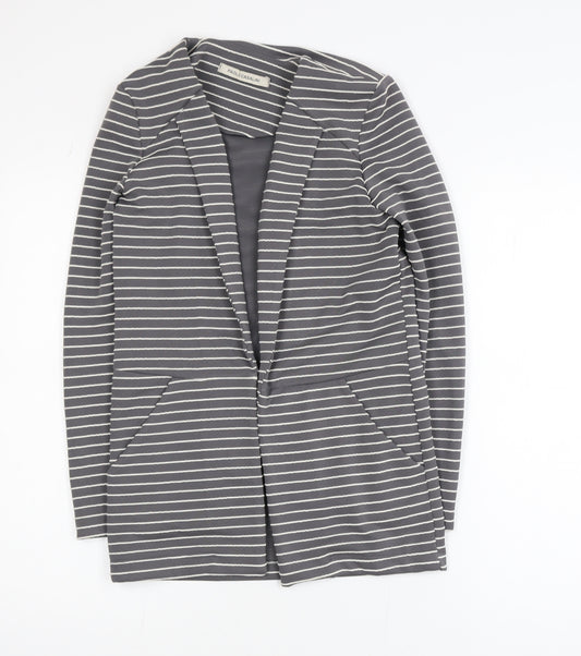 Paolo Casalini Women's Grey Striped Slim Fit Blazer XS