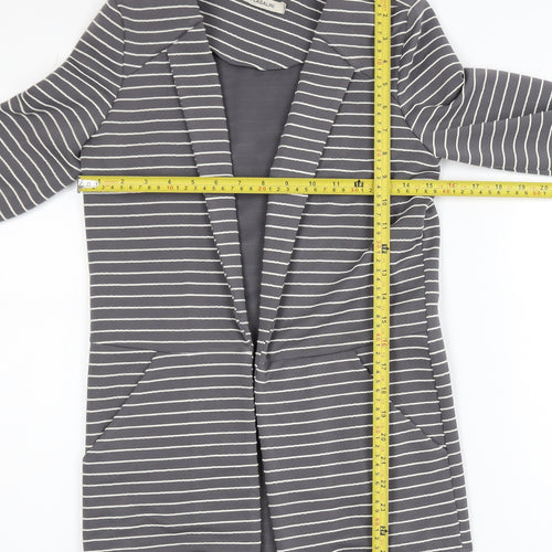 Paolo Casalini Women's Grey Striped Slim Fit Blazer XS