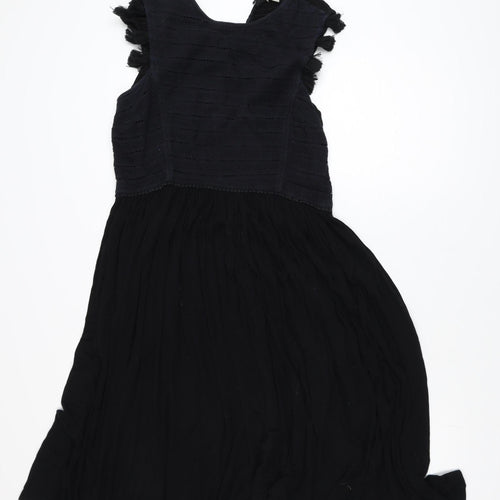 Whistles Women's Black Fit & Flare Sleeveless Dress M