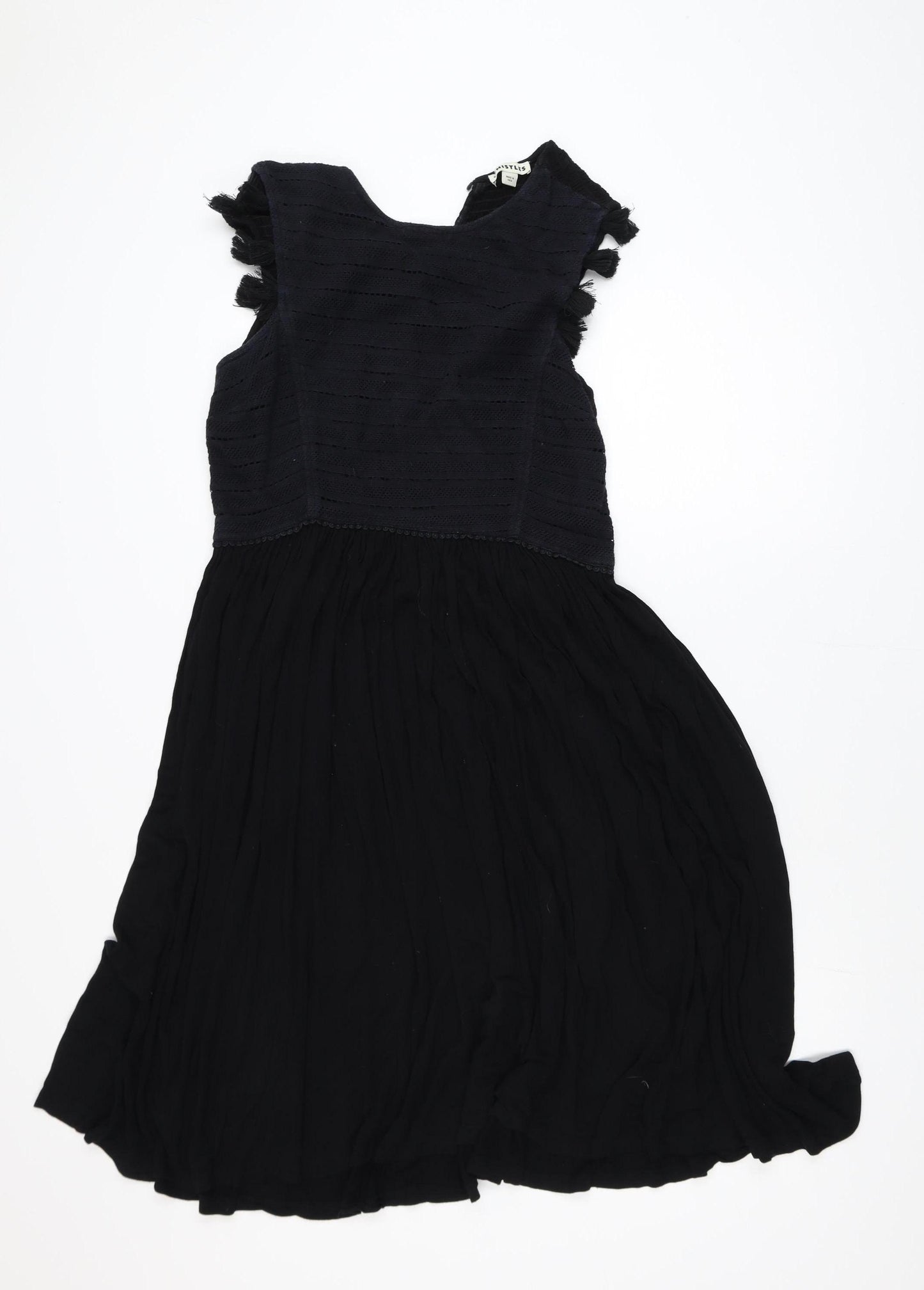 Whistles Women's Black Fit & Flare Sleeveless Dress M