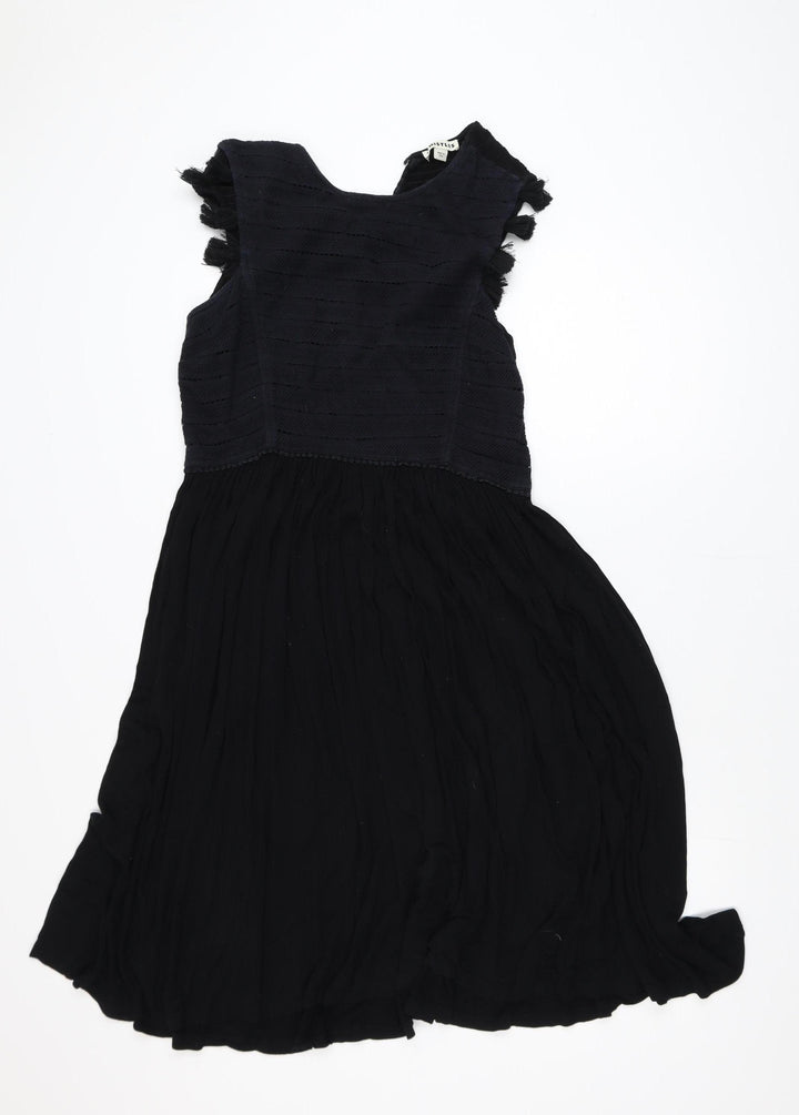 Whistles Women's Black Fit & Flare Sleeveless Dress M