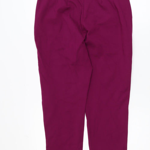 Marks and Spencer Women Magenta Size 12 Cropped Trousers Viscose Blend