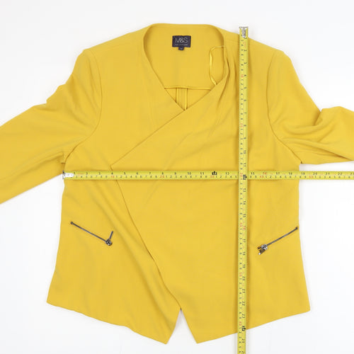 Marks and Spencer Women Yellow Blazer Size 14 Tailored Jacket