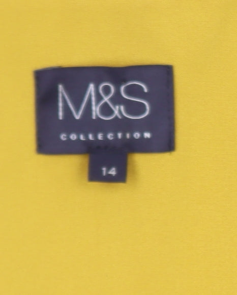 Marks and Spencer Women Yellow Blazer Size 14 Tailored Jacket