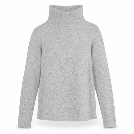 Front view of Mountain Warehouse women’s grey roll neck fleece jumper, size UK 12
