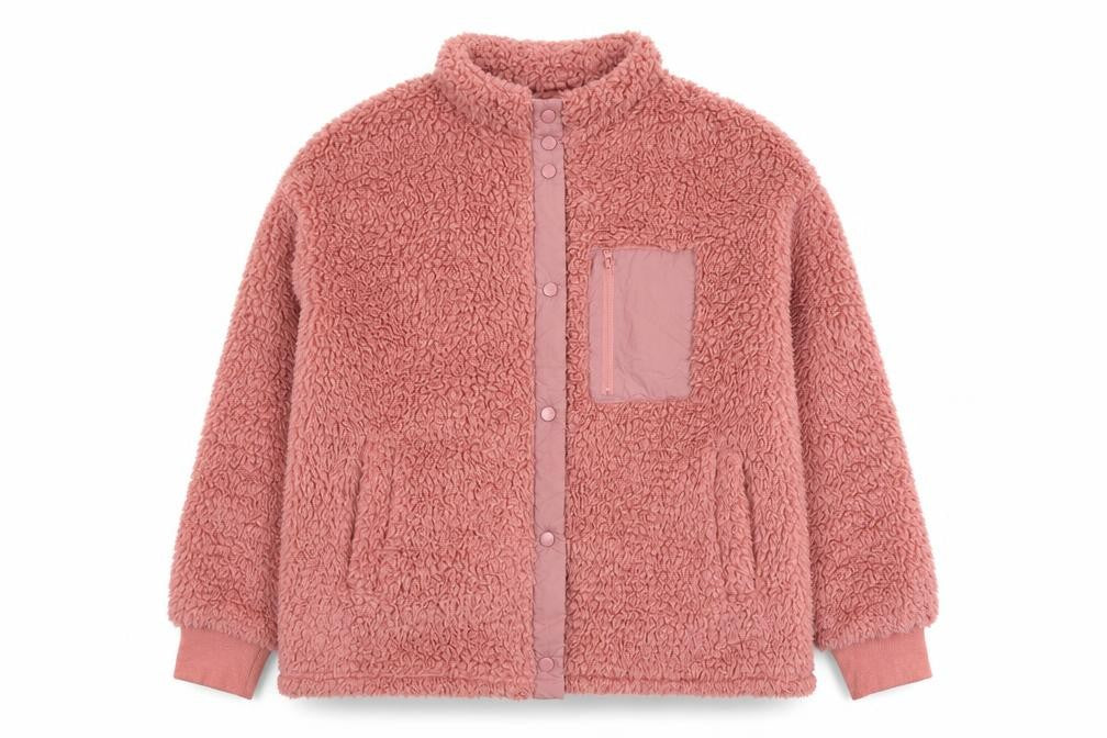 Simply Be Women Pink Size 12 Teddy Fleece Snap Button Sweatshirt