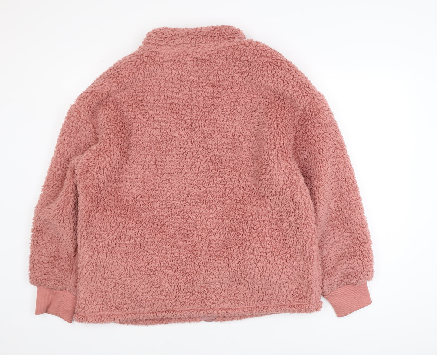 Simply Be Women Pink Size 12 Teddy Fleece Snap Button Sweatshirt
