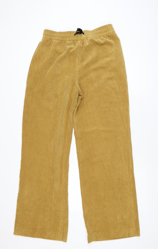 Zara Woman Mustard Corduroy Wide-Leg Trousers Size M