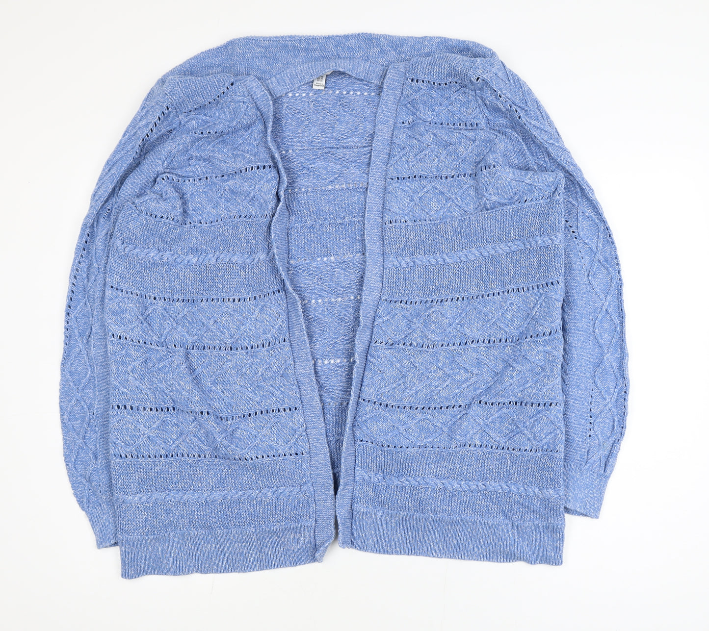 M&Co Women’s Blue Cotton Knit Open Cardigan XL