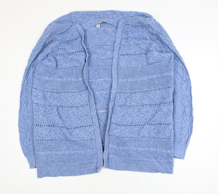 M&Co Women’s Blue Cotton Knit Open Cardigan XL