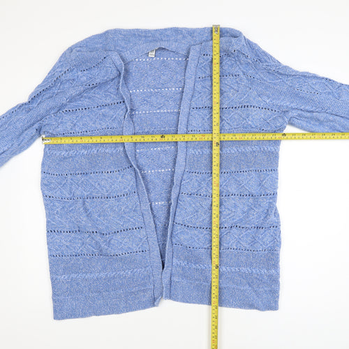 M&Co Women’s Blue Cotton Knit Open Cardigan XL