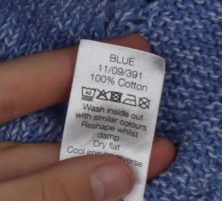 M&Co Women’s Blue Cotton Knit Open Cardigan XL