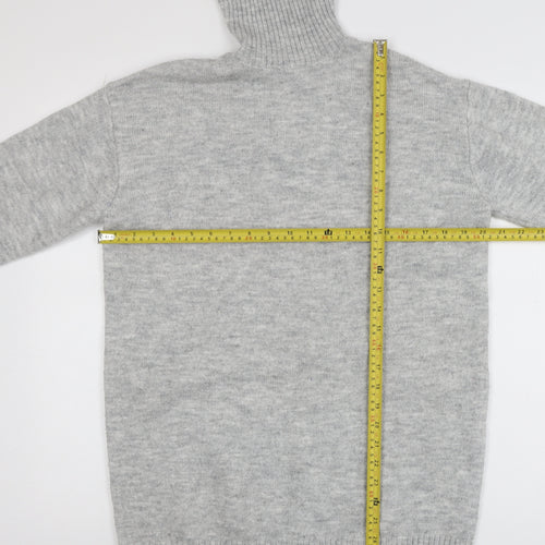 MNG Women's Grey Roll Neck Long Sleeve Knit Jumper XS