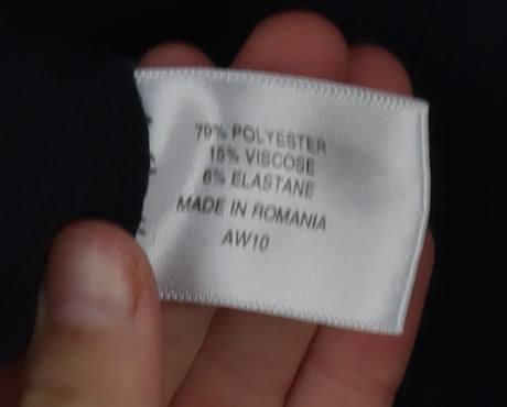 CC Womens Navy Blue Size 14 Straight Leg Trousers Polyester Blend