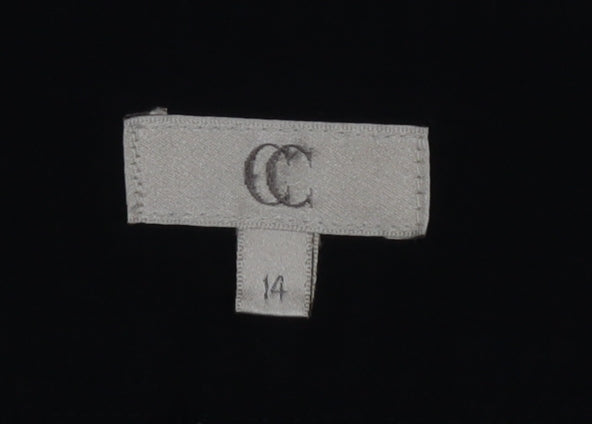 CC Womens Navy Blue Size 14 Straight Leg Trousers Polyester Blend