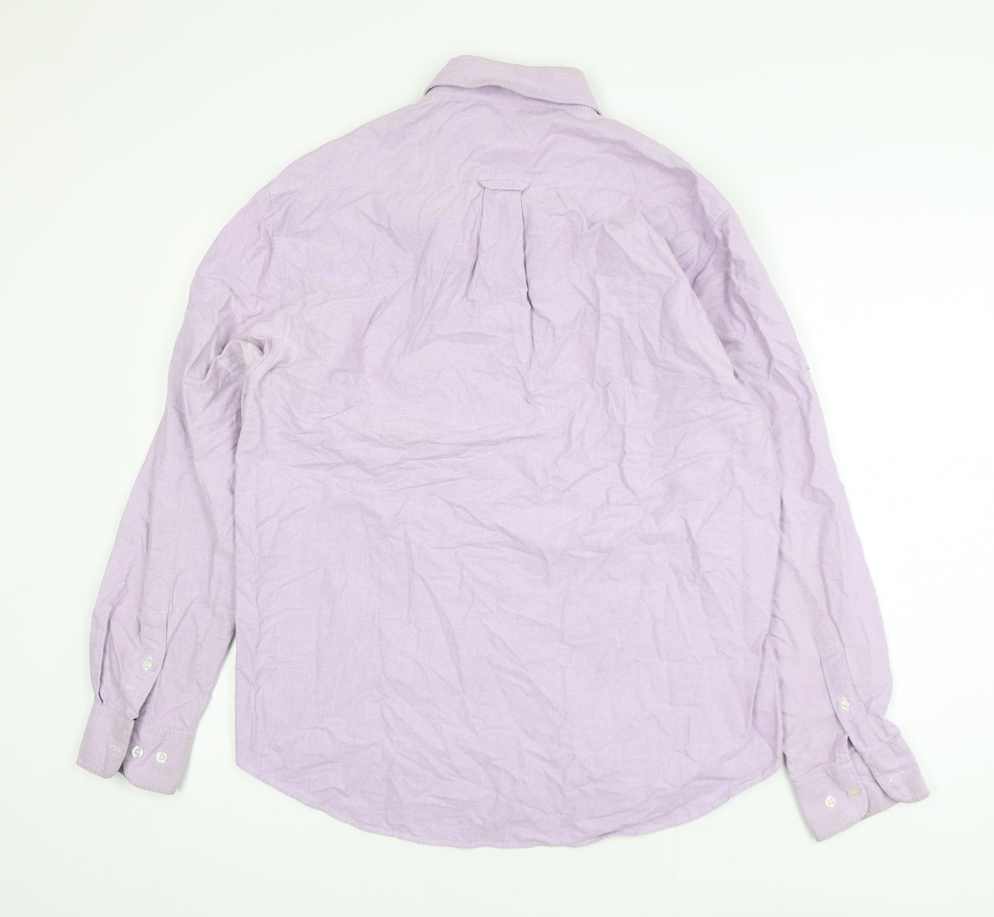 Lee Cooper Men's Purple 16 Regular Fit Cotton Button-Up Shirt