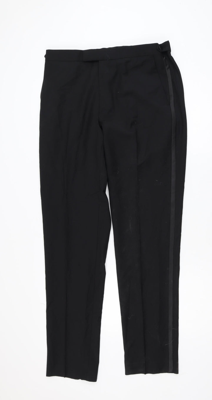 Marks and Spencer Autograph Men’s Black Wool Blend Slim Dress Pants 34L
