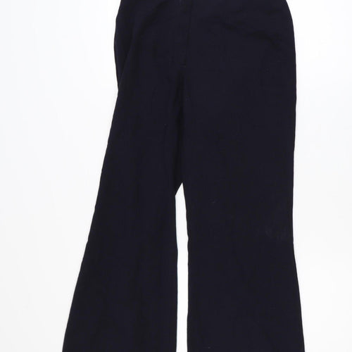 Marks and Spencer Women’s Black Flared Trousers UK 8 Short Polyester Blend
