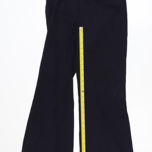 Marks and Spencer Women’s Black Flared Trousers UK 8 Short Polyester Blend